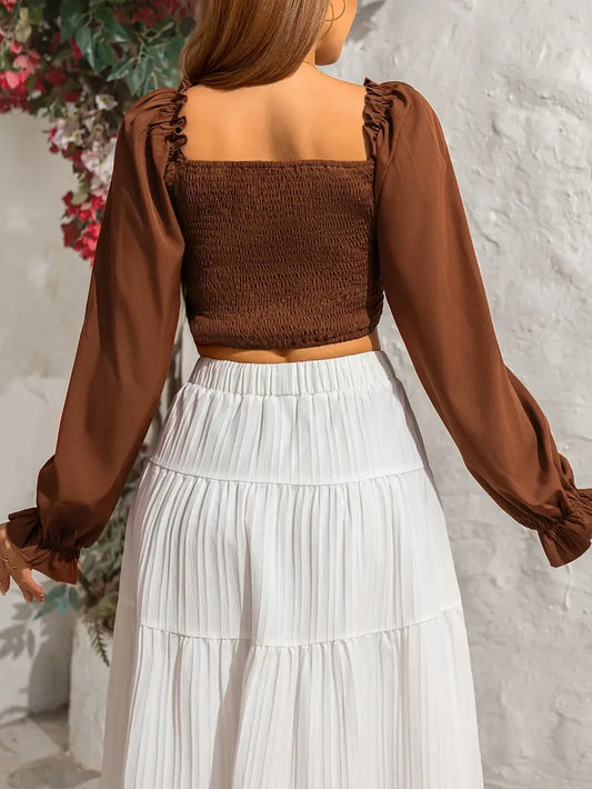 Chic Ruffle Cropped Top.