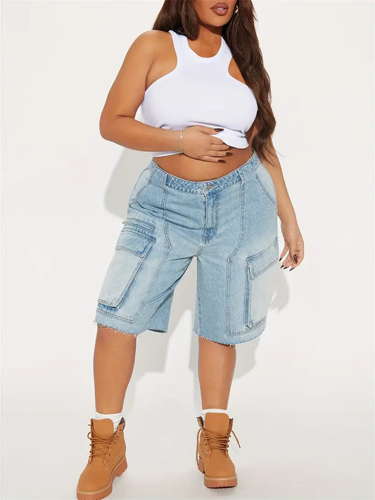 Baggy High End High Waisted Cargo Shorts