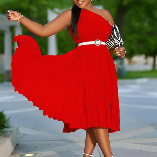 Elegant One shoulder Draped Dress