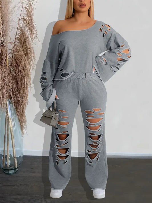 Free-Spirited Earthy Chic Edgy Boho Pants Set