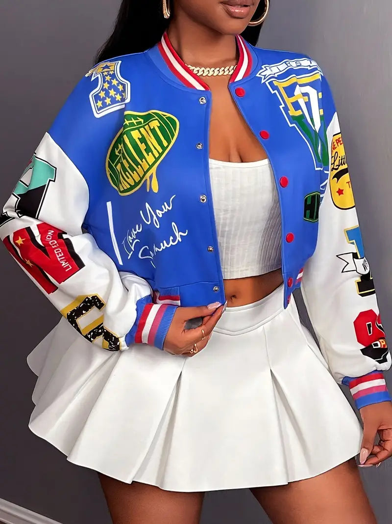 Cosmic Graphic Letterman Jacket