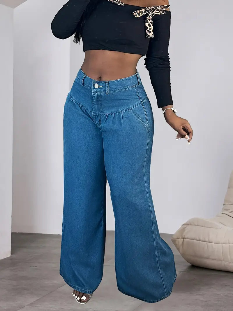 Serenity Wide Leg High Waist Denim Pants