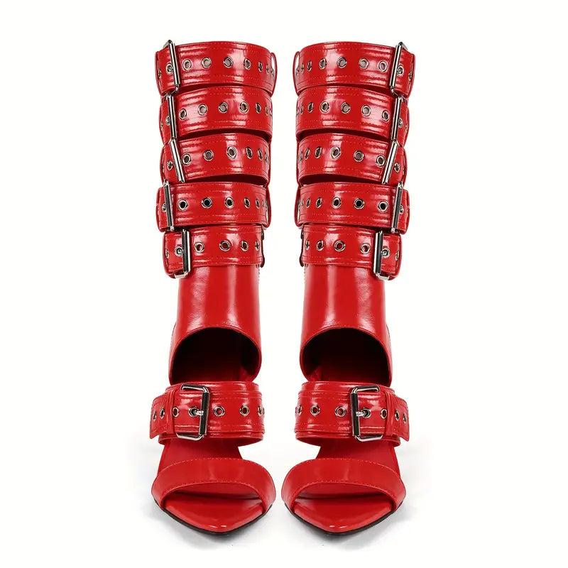 Luxe High Fashion Transitional Buckle Heels