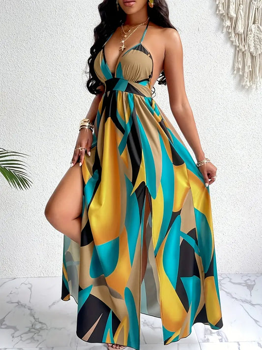 Classy Resort Style Split Vacation Dress