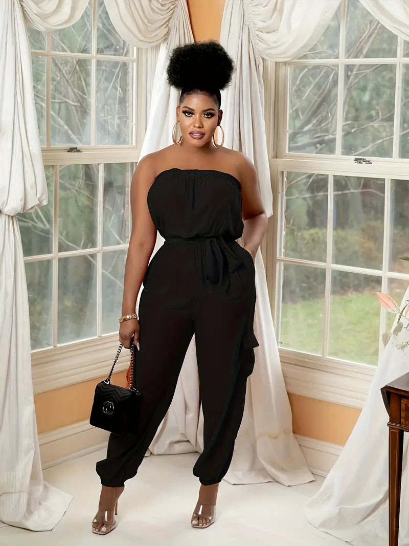 Sexy Sleek Shoulderless Jumpsuit