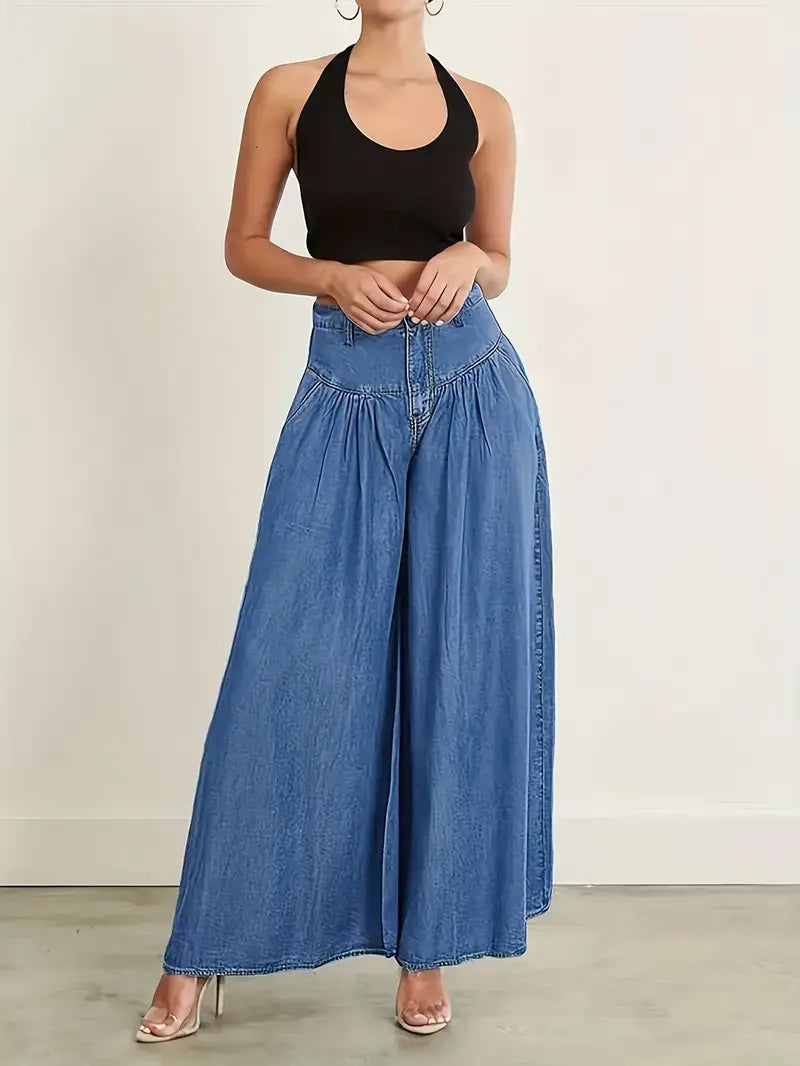 Serenity Wide Leg High Waist Denim Pants