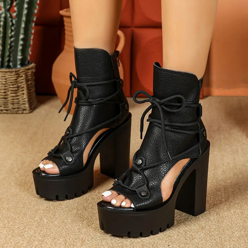 Edgy & Fierce Chunky Platform Heels
