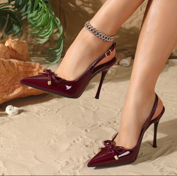 Elegant Pointed Glossy High Heels