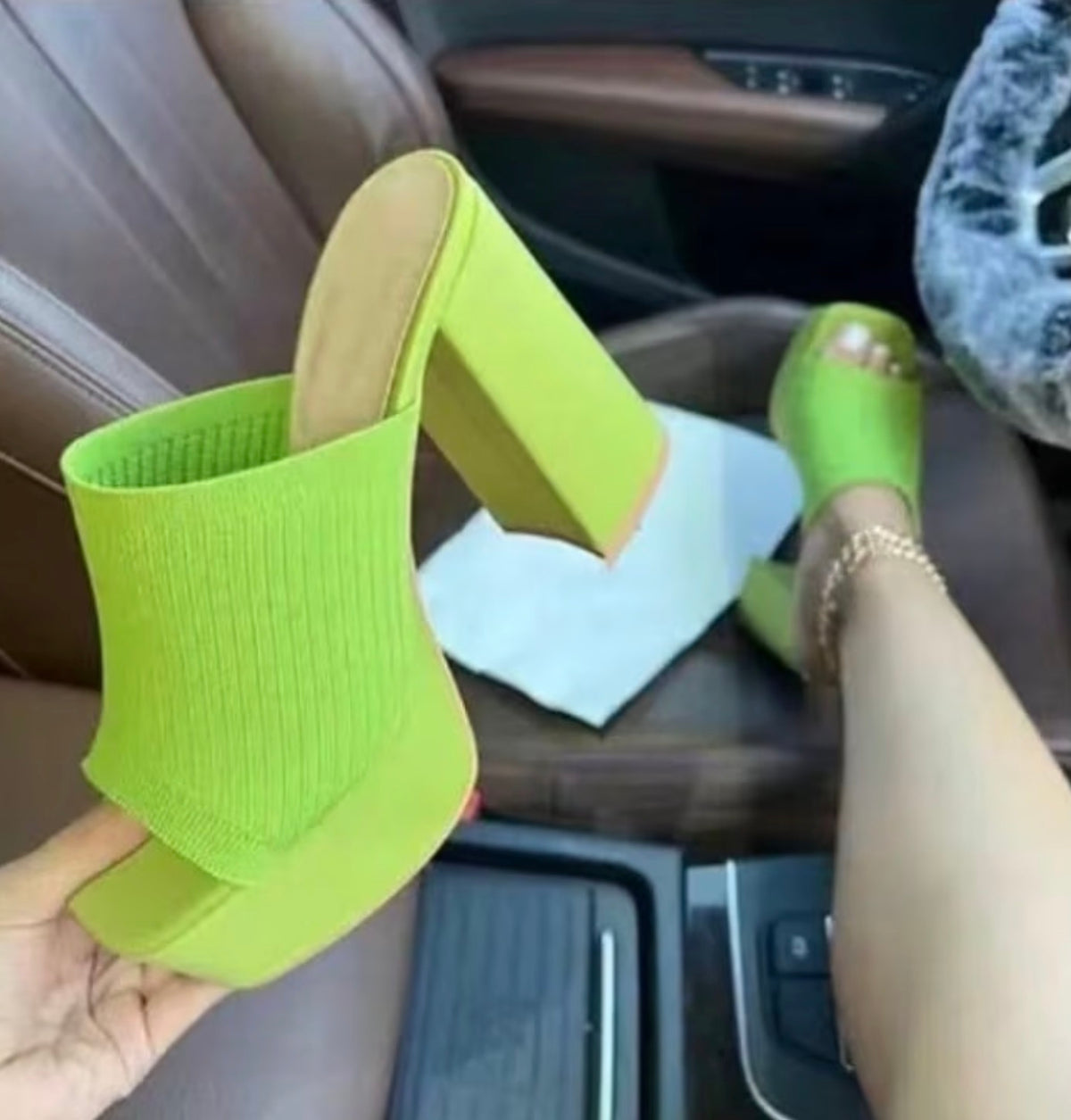 Rich Knit Chunky Platform Heels