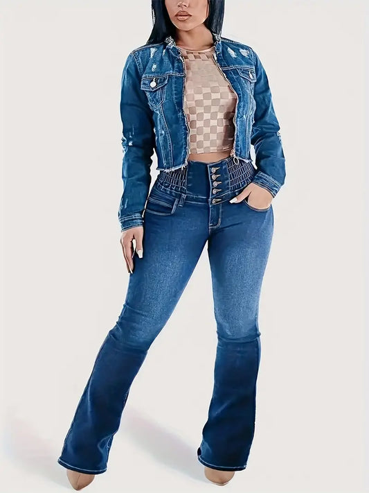 Versatile High Waist Denim Jeans