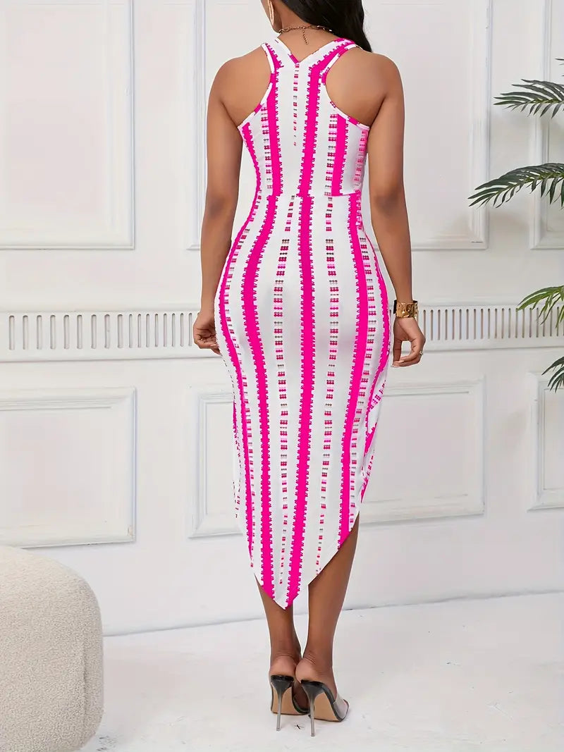 Elegant Striped Spring Dress