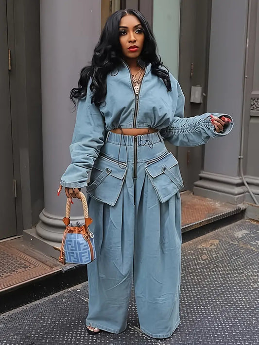 Retro Wideleg Denim Set