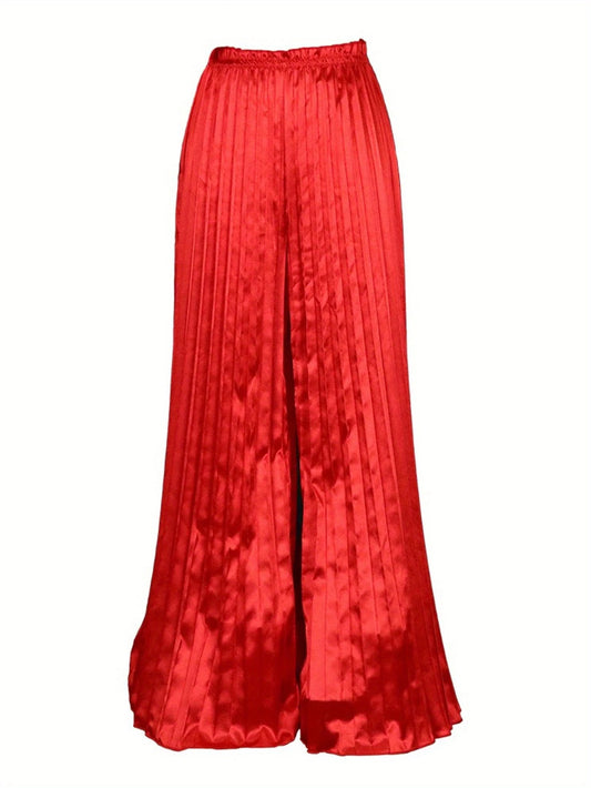 Sleek Double Satin Wideleg Pants