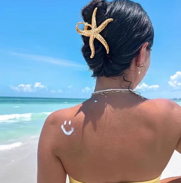 Gold Starfish Hair Clip