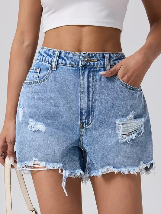 Distressed Vintage Denim Shorts