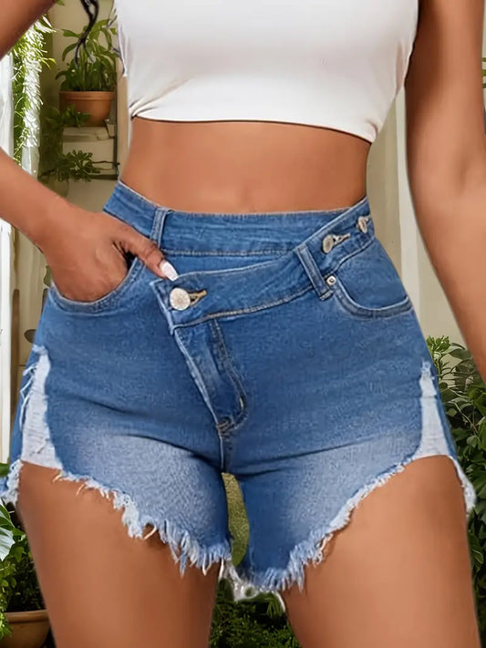 Fierce Chic Distressed Denim Shorts