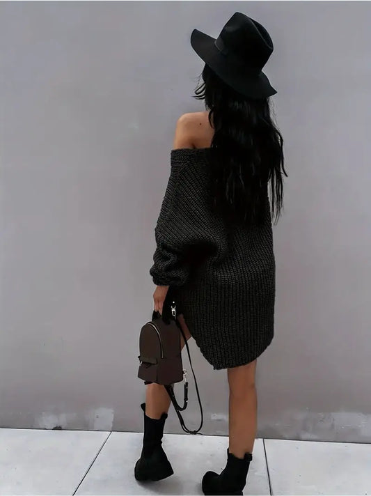 Casual Chic Knit Sweater Dress