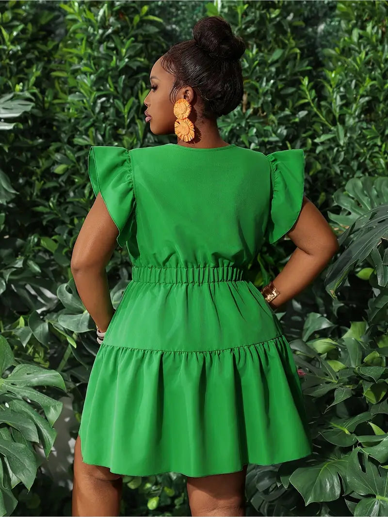 Solid Casual Midi Dress
