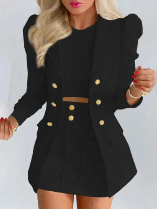 Elegant Two Piece Chic Midi Skirt Set