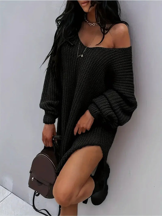 Casual Chic Knit Sweater Dress