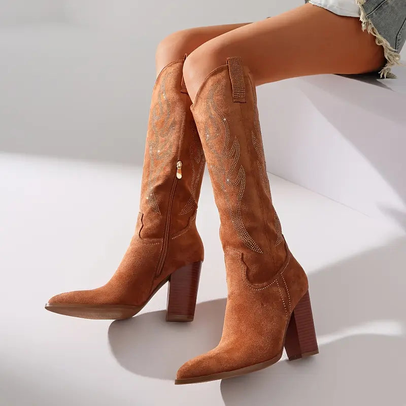 High Fashion Embroidered Cowboy Boots