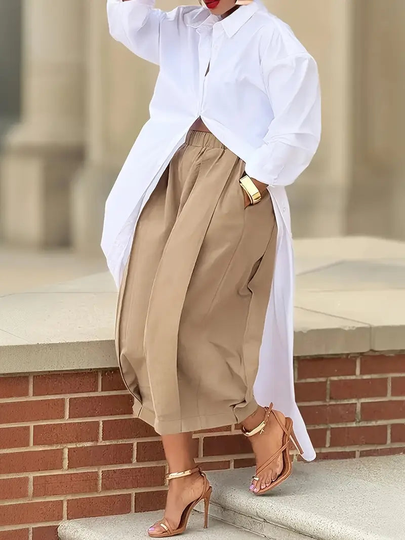 Exclusive High End Business Chic Oversized Shorts