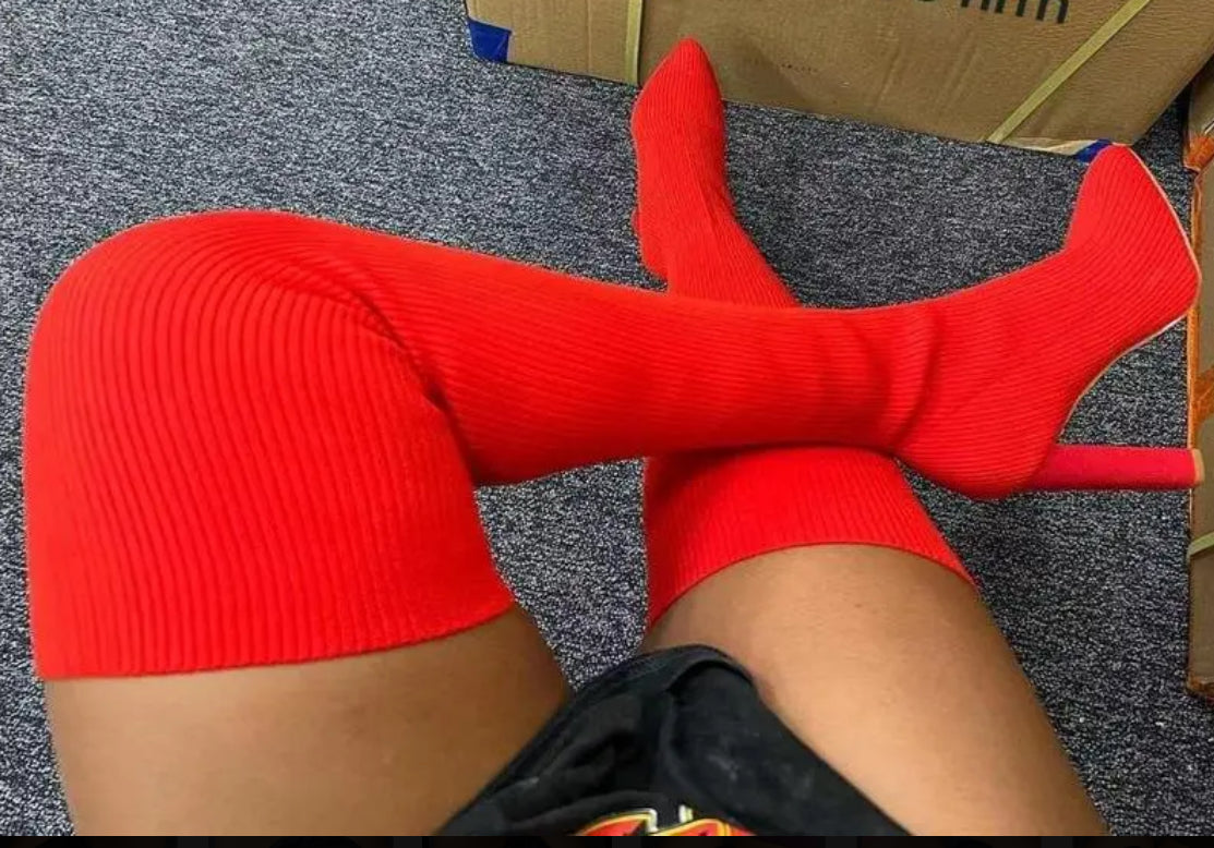 I Am Luxury Knee High Sock Boots