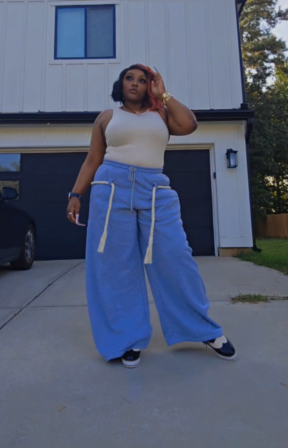 Luxe Comfy Cozy Street Chic Rope Tied Joggers