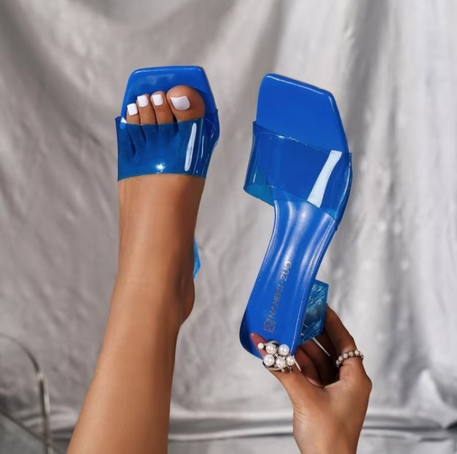 Stylish Chunky Jelly Kitten Heels