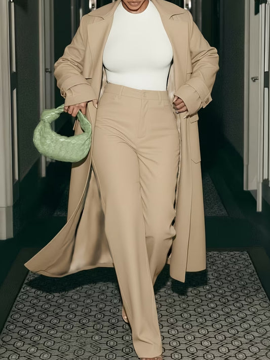 Business Casual Luxe Trench & Pants Suit