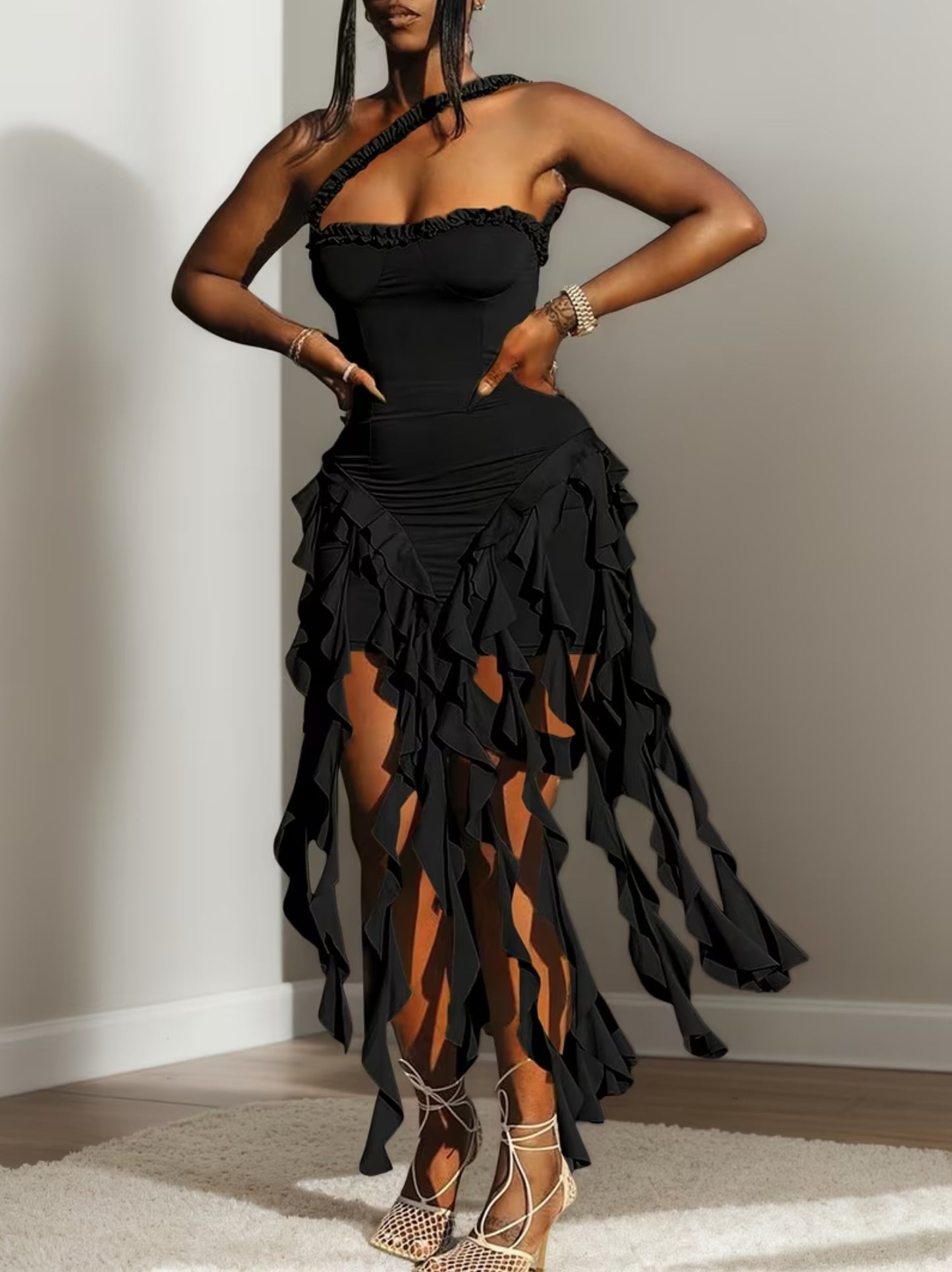 Fashion Goddess Luxe Ruffled Bodycon Sundress
