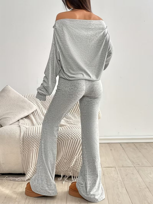Comfy Sleek Shoulder-less Wideleg Setn