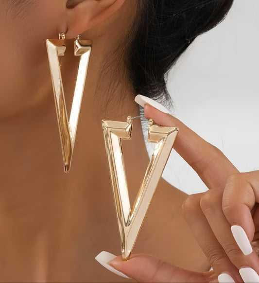 Elegant Divine Triangle Hoops