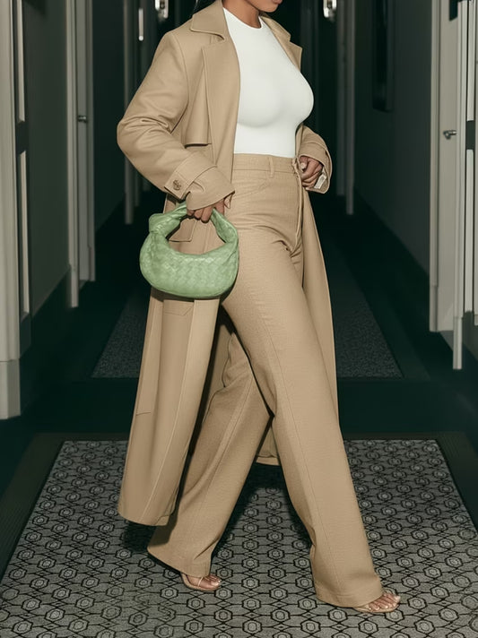 Business Casual Luxe Trench & Pants Suit