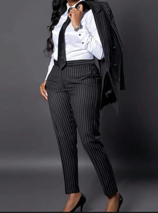 Luxe Pinstripe Business Suit