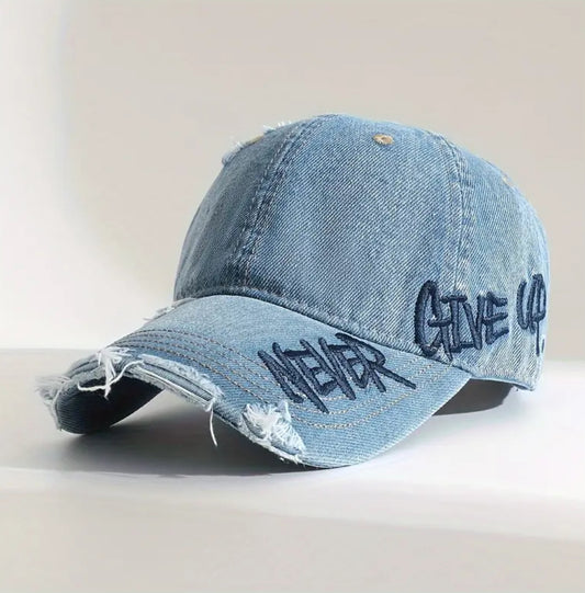 Chic Distressed Denim Hat