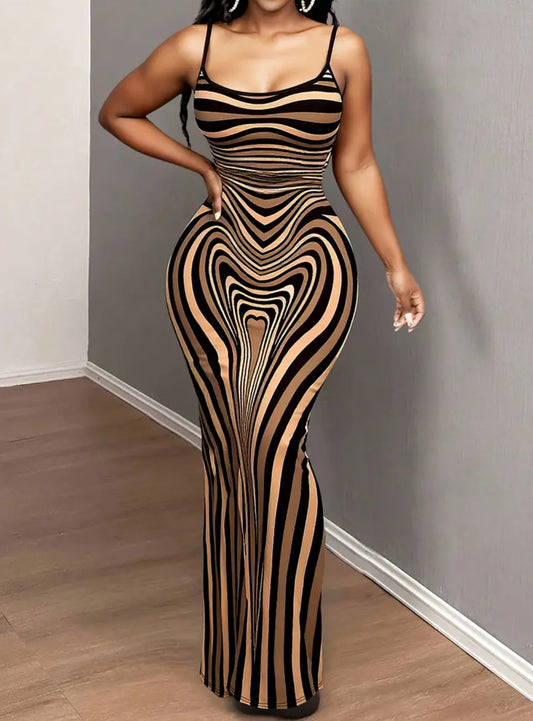 Sassy Illusion Art Maxi Dress