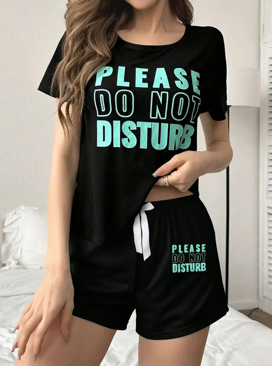Please Do Not Disturb Pajama Shorts Set