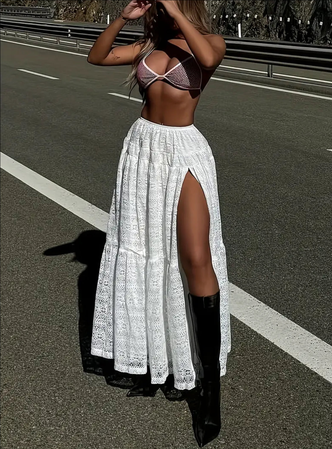 Vintage Ethereal Bohemian Split Long Skirt