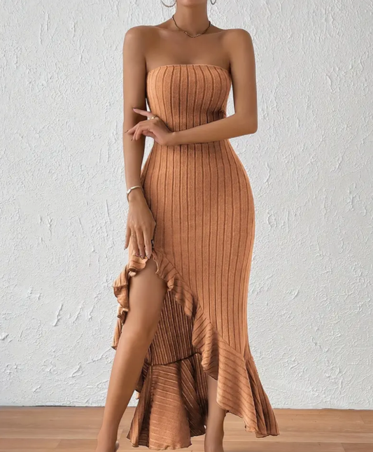 I Am Valued Knitted Side Split Dress