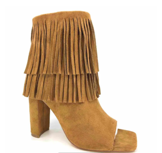 Tassel Block Heels