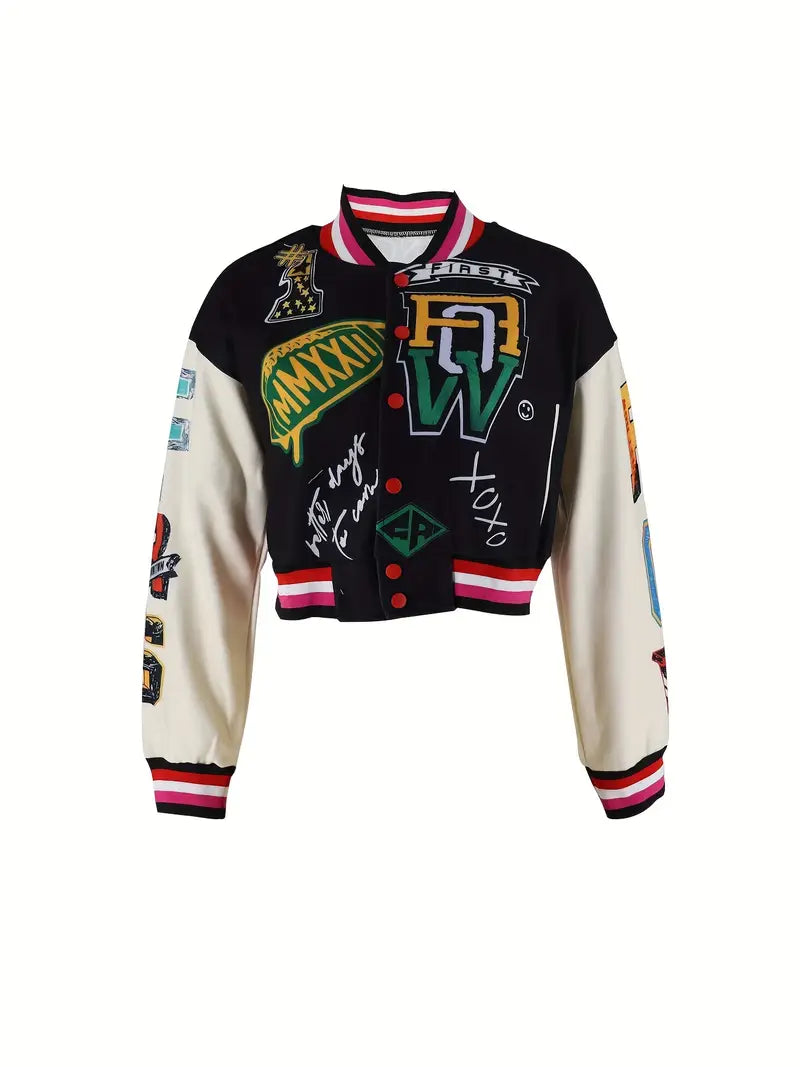 Cosmic Graphic Letterman Jacket