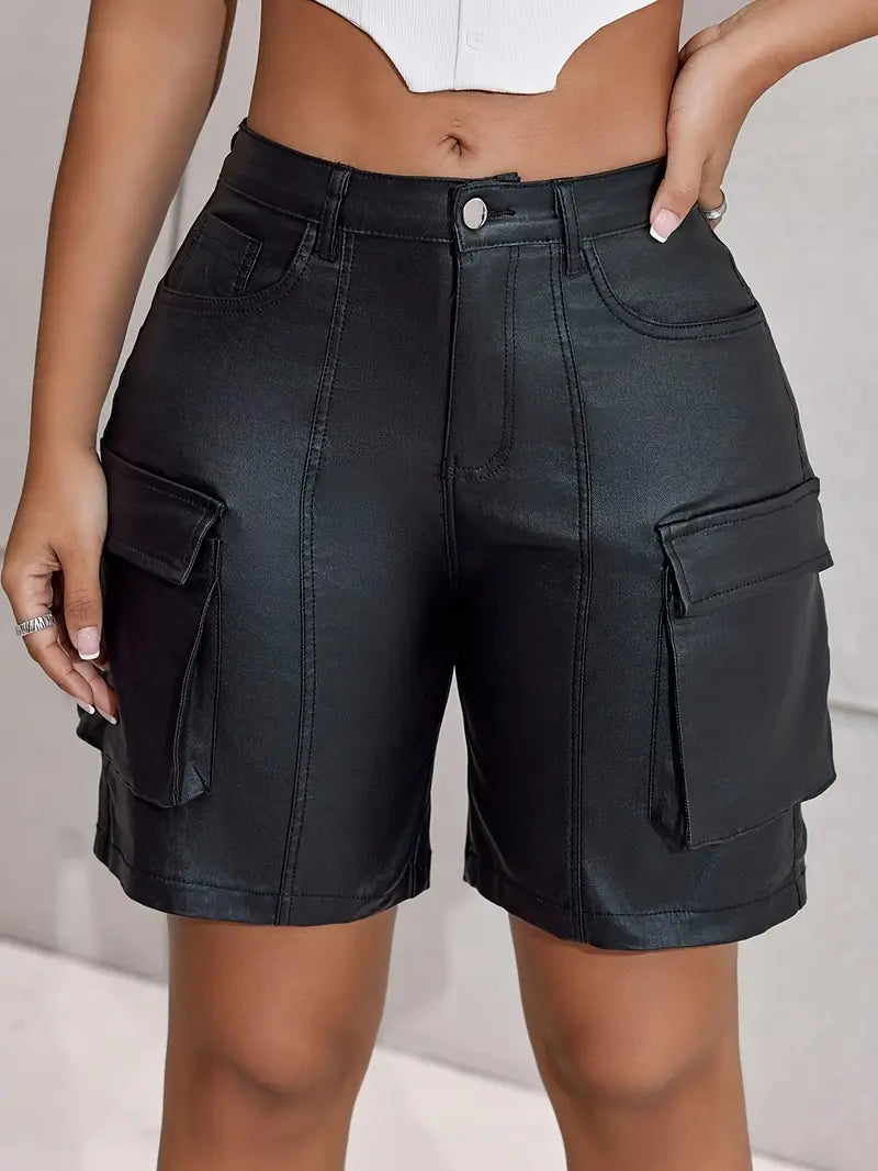 Chic Leather High Waist Shorts