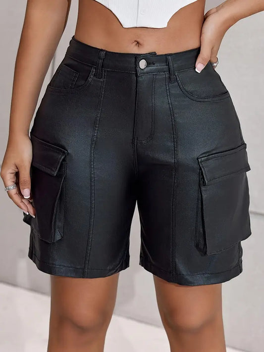 Chic Leather High Waist Shorts