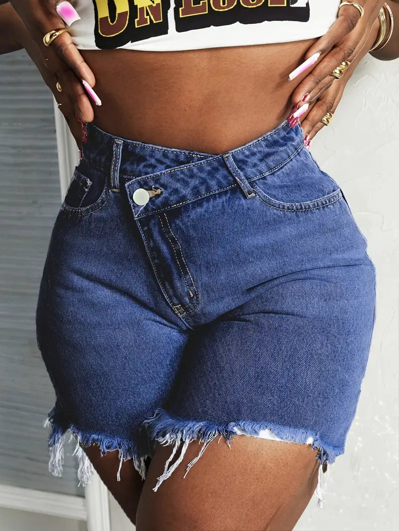 Comfortable Edgy Distressed Denim Shorts
