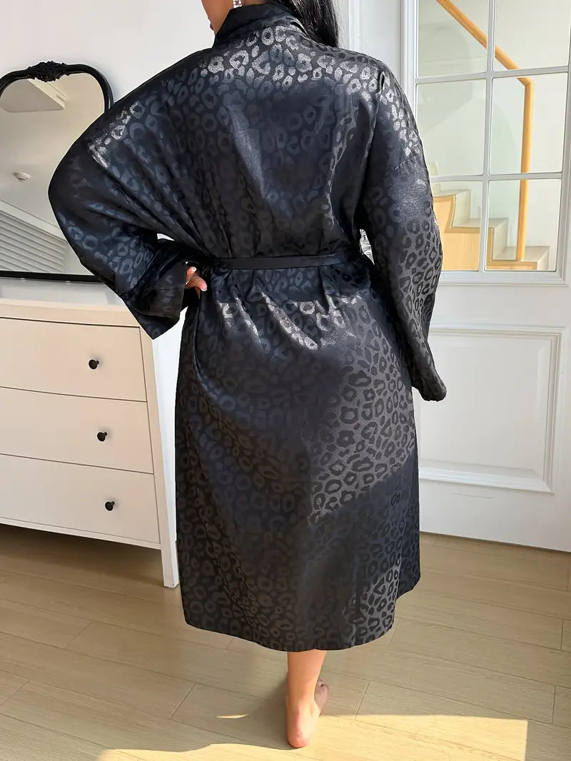 Sexy Sleek Luxe Leopard Robe