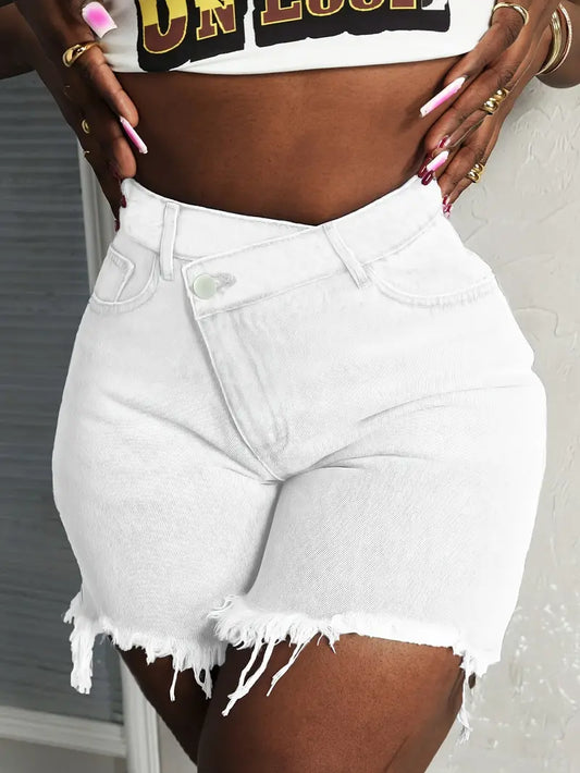 Comfortable Edgy Distressed Denim Shorts