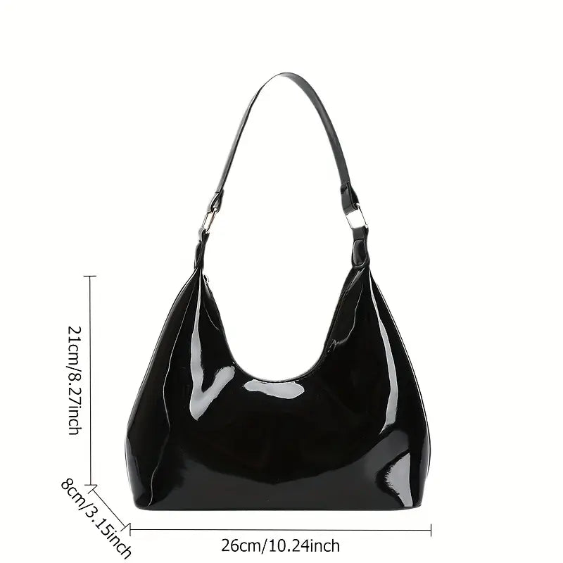 Luxurious High Gloss Leather Crossbody Bag