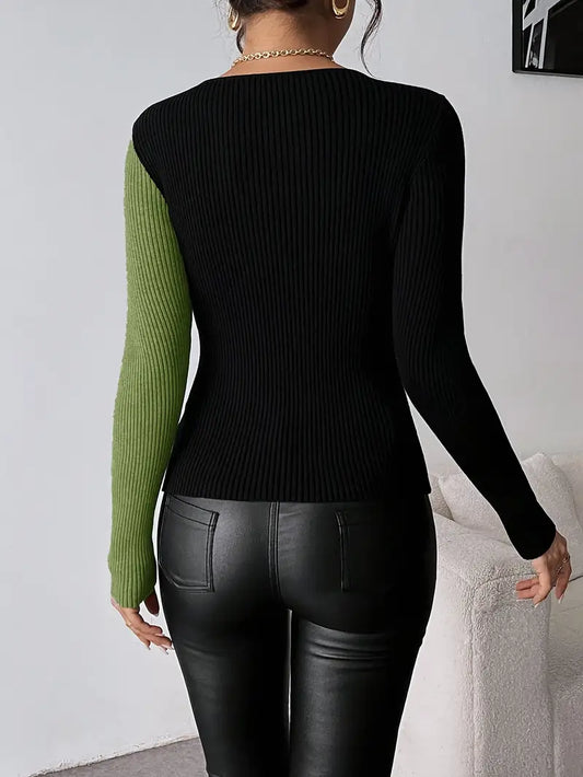 Chic & Crossed Colorblock Top