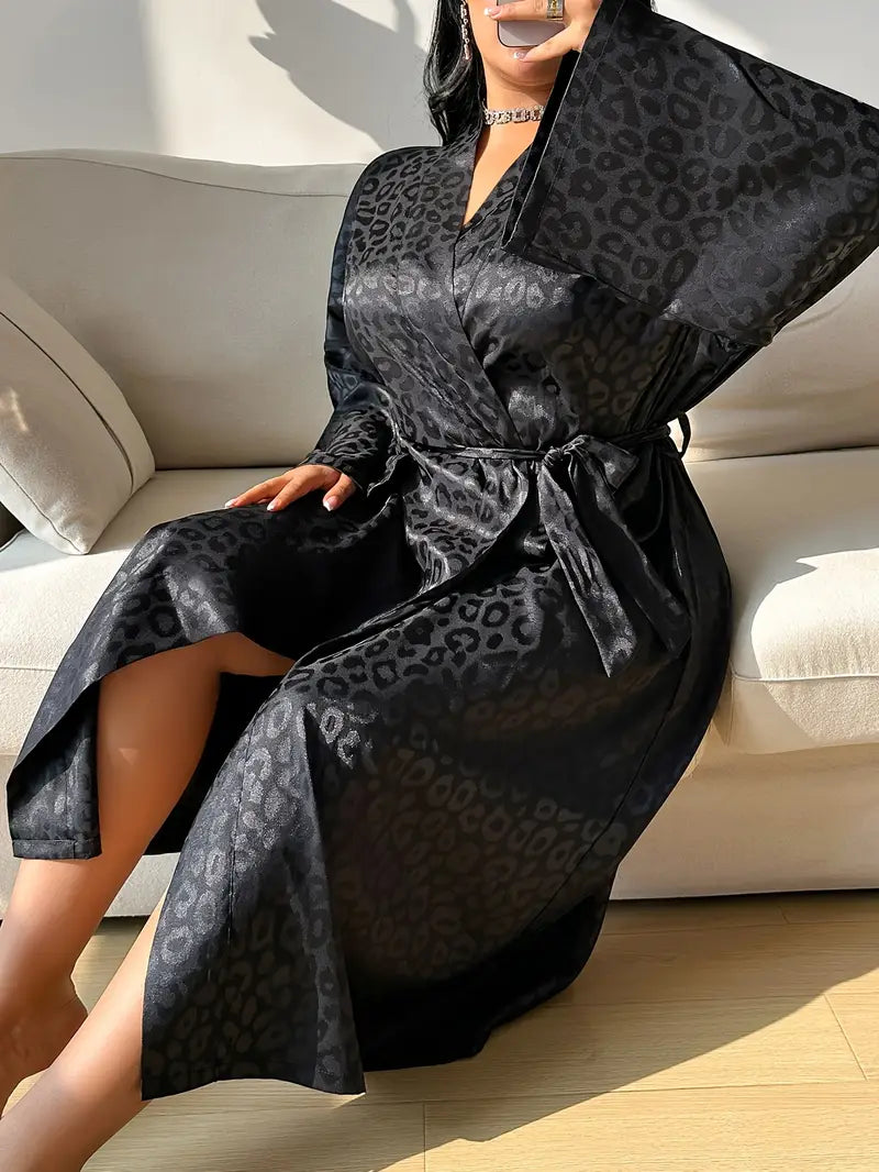 Sexy Sleek Luxe Leopard Robe